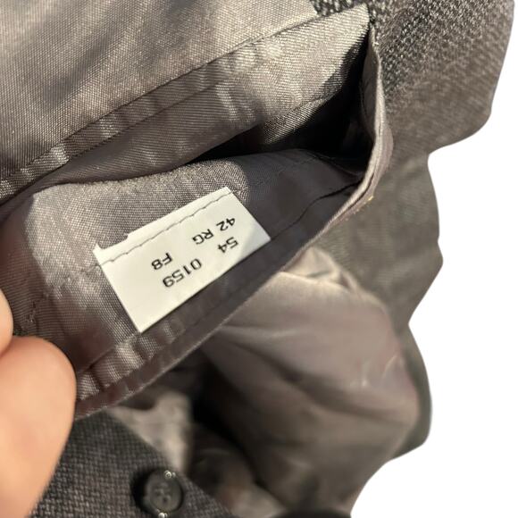 Vintage Brooks Brothers Jacket 42R Gray Herringbone Tweed Wool Blazer Sport Coat - Picture 15 of 16